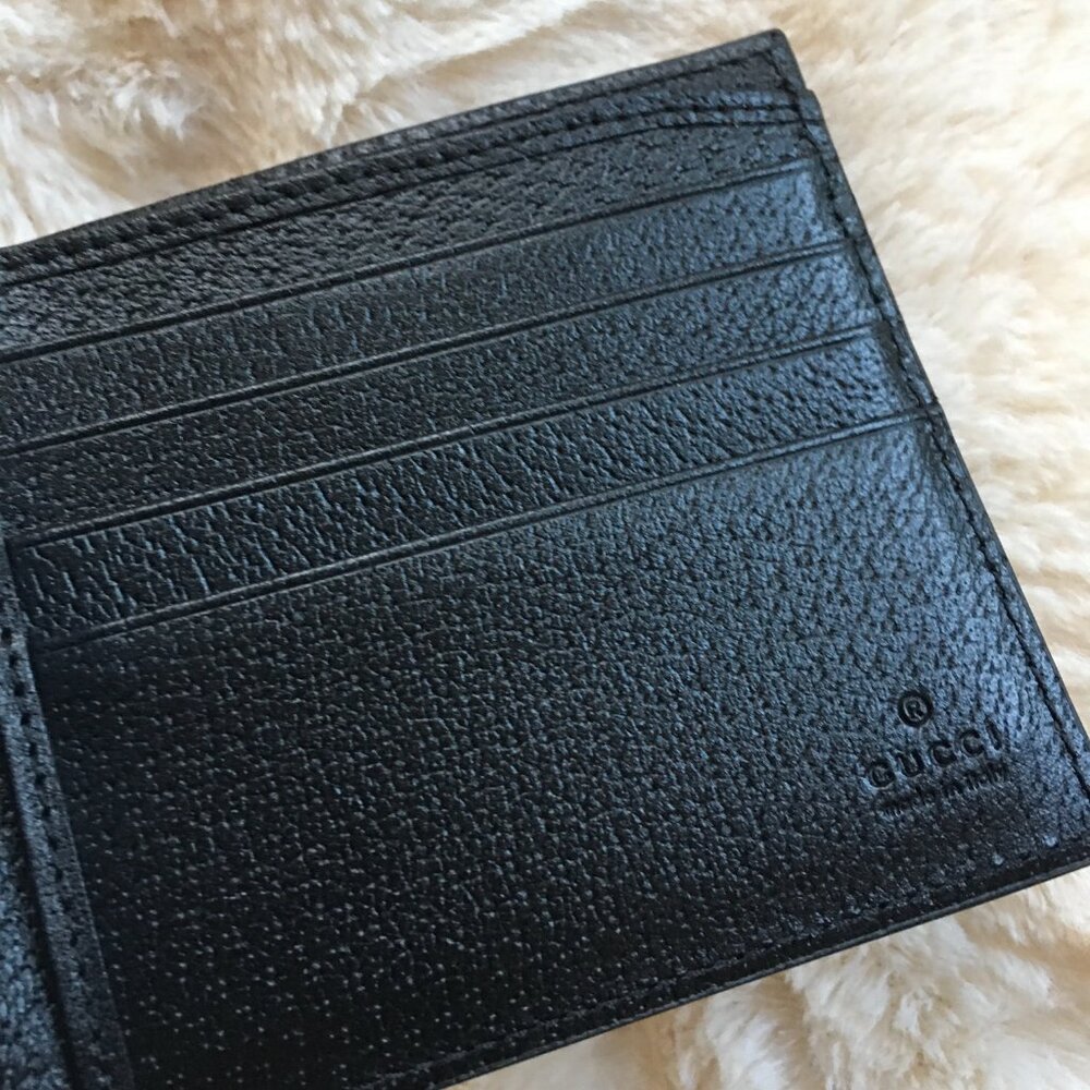 Gucci Ophidia Bi-fold Wallet in Black Leather with Green/Red Web stripe - Picture 4 of 10